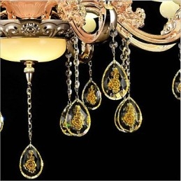 Caratteristica classica tradizionale elettroplaccata per lampadario in metallo stile mini in cristallo a 8 lampadine