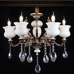 Lampada a sospensione in lega di zinco Jade, lampadario a 6 luci