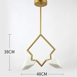 Lampadario moderno a 2 luci in metallo con vetro color pesca, lampada a sospensione Canteen Decorate