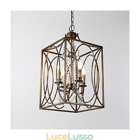 Lampadario europeo vintage in metallo americano industriale da loft con quattro luci, lampada a sospensione decorativa per interni Lampadario europeo vintage in metallo americano industriale da loft con quattro luci, lampada a sospensione decorativa per interni