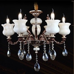 Lampada a sospensione in lega di zinco Jade, lampadario a 6 luci