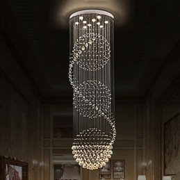 Lampadario moderno da soffitto in cristallo, a goccia, a goccia di pioggia, a 10 luci, lunghezza 2,5 metri, per interni