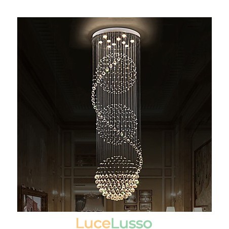 Lampadario moderno da soffitto in cristallo, a goccia, a goccia di pioggia, a 10 luci, lunghezza 2,5 metri, per interni Lampadario moderno da soffitto in cristallo, a goccia, a goccia di pioggia, a 10 luci, lunghezza 2,5 metri, per interni