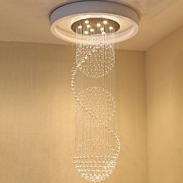 Lampadario moderno da soffitto in cristallo, a goccia, a goccia di pioggia, a 10 luci, lunghezza 2,5 metri, per interni