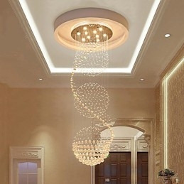 Lampadario moderno da soffitto in cristallo, a goccia, a goccia di pioggia, a 10 luci, lunghezza 2,5 metri, per interni