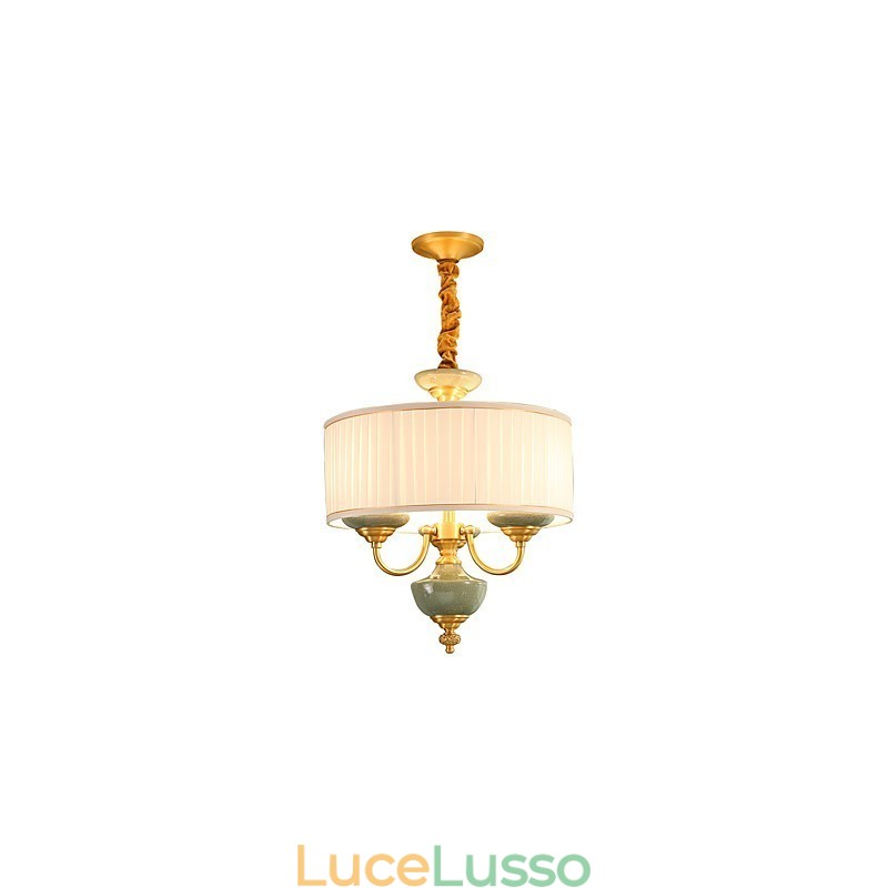 Lampadario tutto in rame Lampadario decorativo in giada