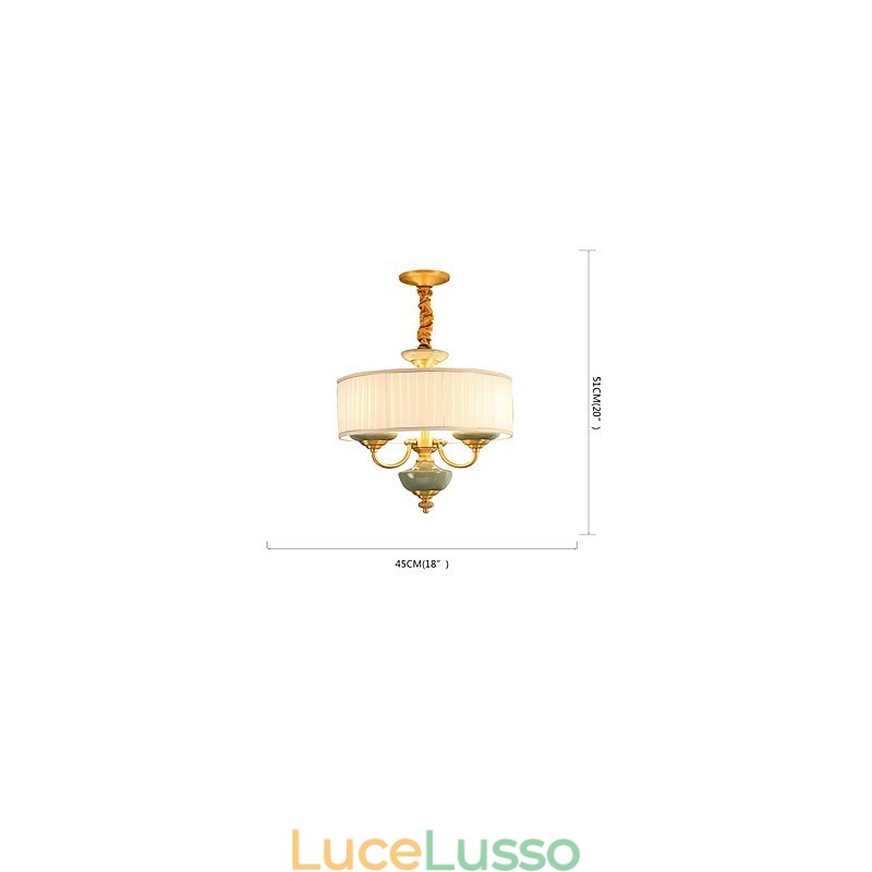 Lampadario tutto in rame Lampadario decorativo in giada