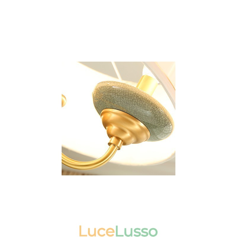 Lampadario tutto in rame Lampadario decorativo in giada