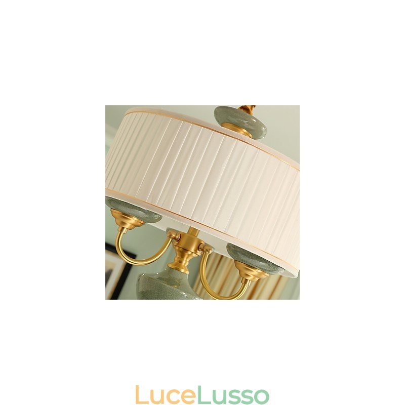 Lampadario tutto in rame Lampadario decorativo in giada