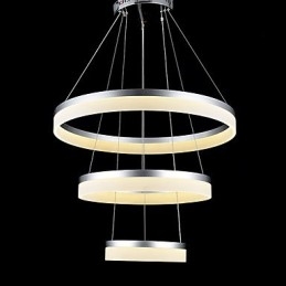 Lampadari rotondi che illuminano le lampade moderne in acrilico, lampade da soffitto di lusso a tre anelli