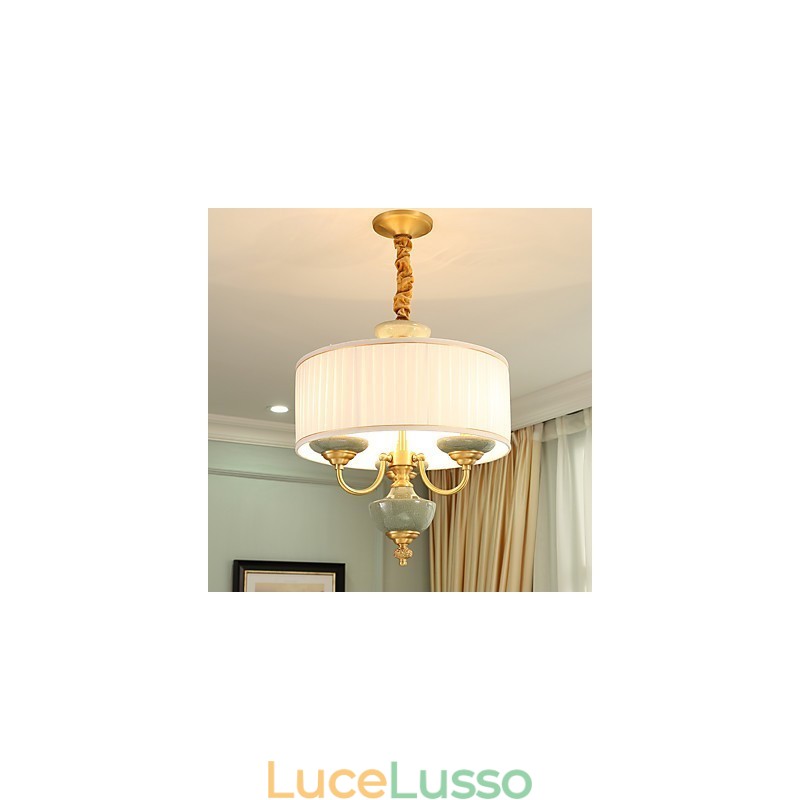 Lampadario tutto in rame Lampadario decorativo in giada