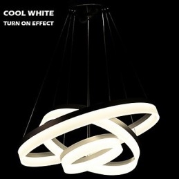 Lampadari rotondi che illuminano le lampade moderne in acrilico, lampade da soffitto di lusso a tre anelli
