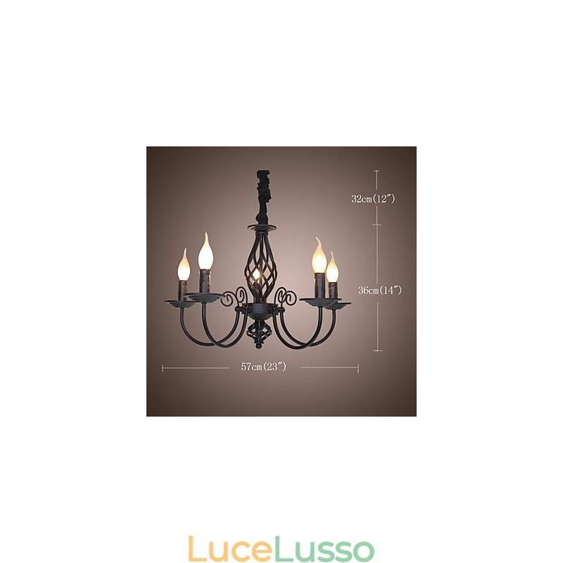 Moderno Contemporaneo Tradizionale Classico Vintage Retro Altri Caratteristica per Mini Stile Candela Stile Lampadario in Metallo
