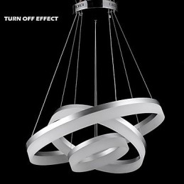 Lampadari rotondi che illuminano le lampade moderne in acrilico, lampade da soffitto di lusso a tre anelli