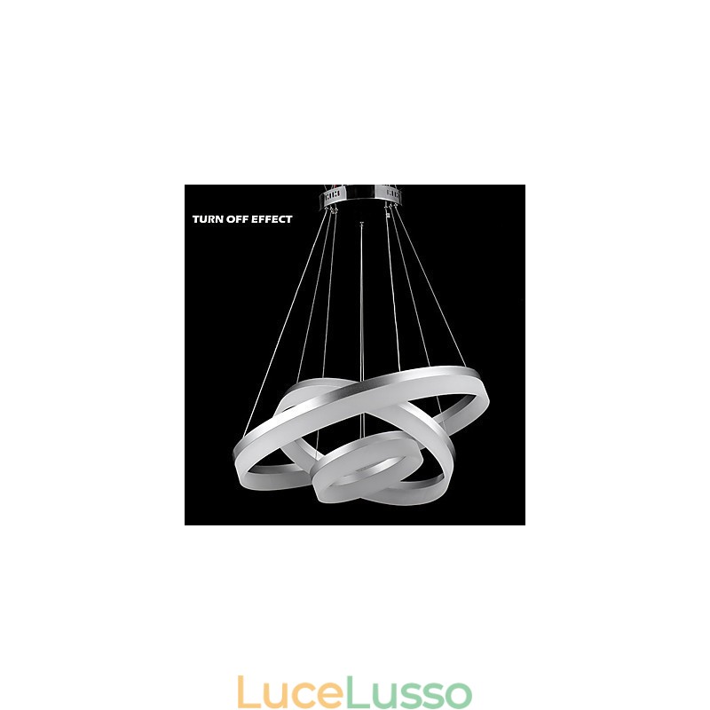 Lampadari rotondi che illuminano le lampade moderne in acrilico, lampade da soffitto di lusso a tre anelli