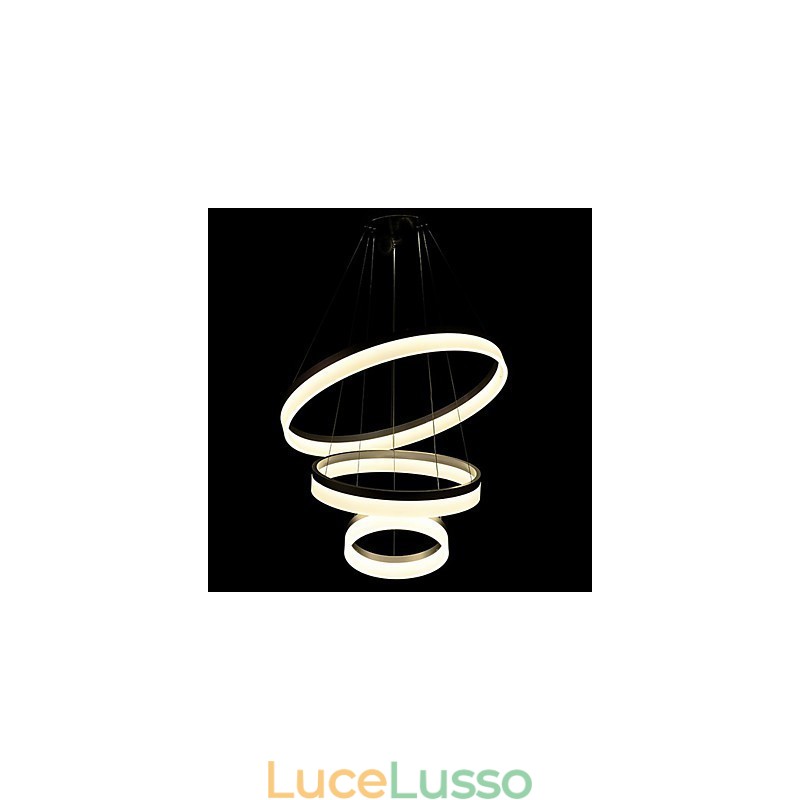 Lampadari rotondi che illuminano le lampade moderne in acrilico, lampade da soffitto di lusso a tre anelli