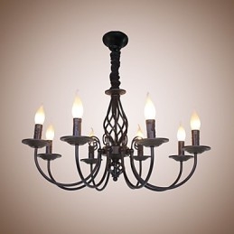 Lampada a candela semplice in ferro europeo 8 lampadari