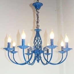 Lampada a candela semplice in ferro europeo 8 lampadari