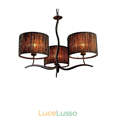 Lampadario classico tradizionale a 3 luci con paralume in tessuto semplice Lampadario classico tradizionale a 3 luci con paralume in tessuto semplice