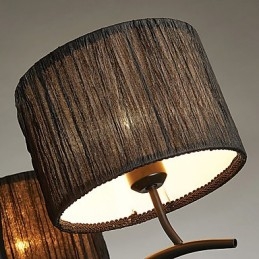 Lampadario classico tradizionale a 3 luci con paralume in tessuto semplice