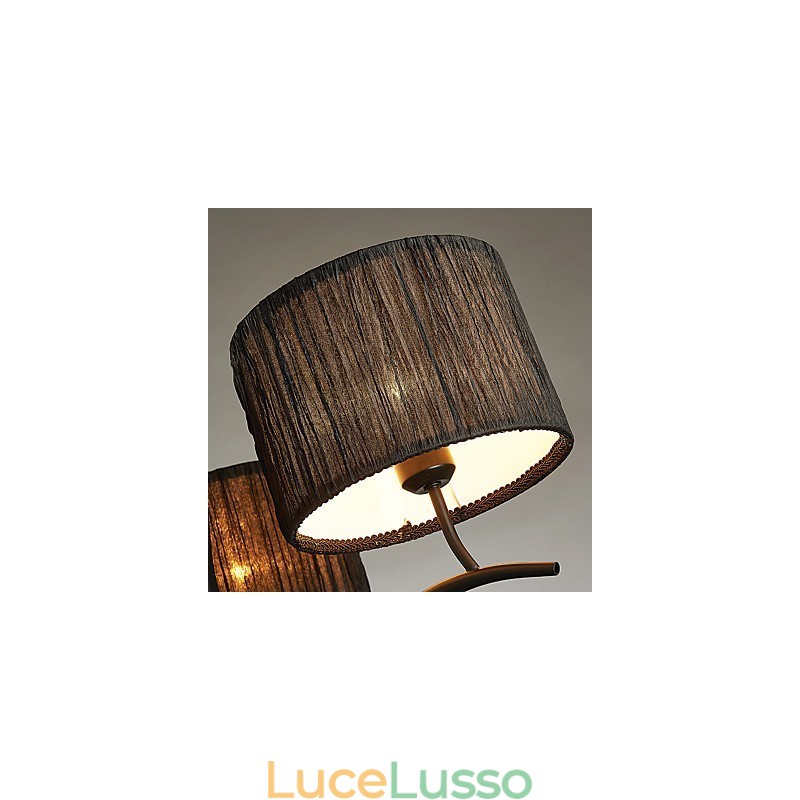 Lampadario classico tradizionale a 3 luci con paralume in tessuto semplice