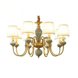 Lampadario tradizionale classico country in ottone caratteristica per mini stile metallo 8 lampadine