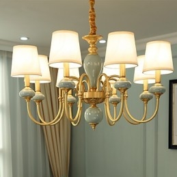 Lampadario tradizionale classico country in ottone caratteristica per mini stile metallo 8 lampadine
