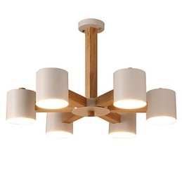 Lampadario a 6 luci moderno contemporaneo tradizionale classico vintage country legno caratteristica per legno