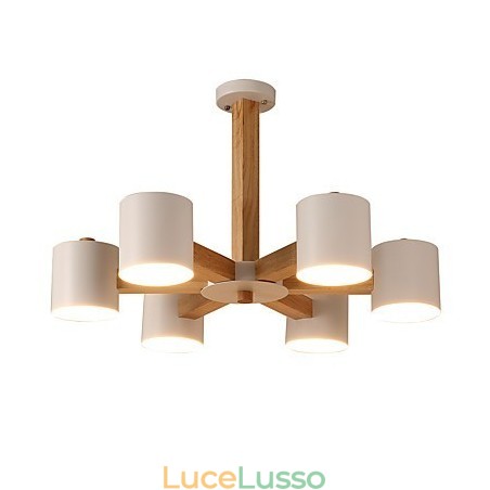 Lampadario a 6 luci moderno contemporaneo tradizionale classico vintage country legno caratteristica per legno Lampadario a 6 luci moderno contemporaneo tradizionale classico vintage country legno caratteristica per legno