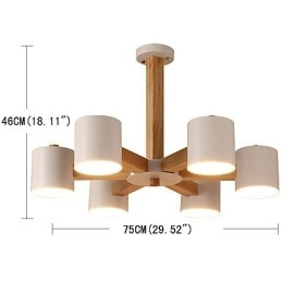 Lampadario a 6 luci moderno contemporaneo tradizionale classico vintage country legno caratteristica per legno