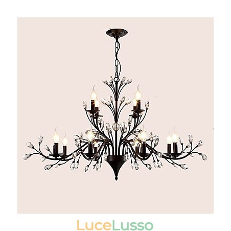 Lampadario di cristallo a 12 luci, moderno, contemporaneo, tradizionale, classico, vintage, retrò, country, dipinto, caratteristica Lampadario di cristallo a 12 luci, moderno, contemporaneo, tradizionale, classico, vintage, retrò, country, dipinto, caratteristica