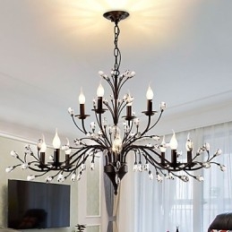Lampadario di cristallo a 12 luci, moderno, contemporaneo, tradizionale, classico, vintage, retrò, country, dipinto, caratteristica