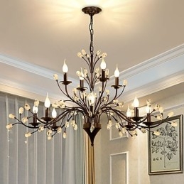 Lampadario di cristallo a 12 luci, moderno, contemporaneo, tradizionale, classico, vintage, retrò, country, dipinto, caratteristica
