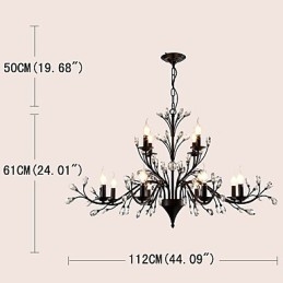 Lampadario di cristallo a 12 luci, moderno, contemporaneo, tradizionale, classico, vintage, retrò, country, dipinto, caratteristica