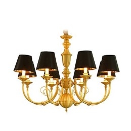 Lampadario tradizionale classico country in ottone caratteristica per mini stile metallo 8 lampadine