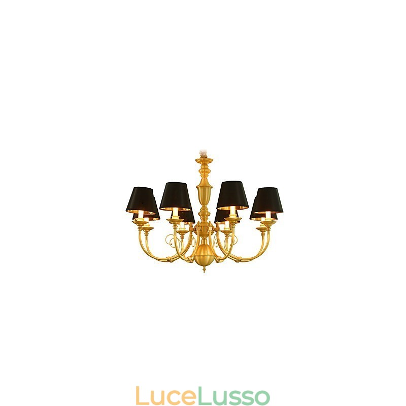 Lampadario tradizionale classico country in ottone caratteristica per mini stile metallo 8 lampadine