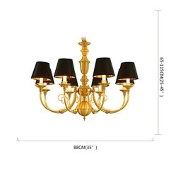 Lampadario tradizionale classico country in ottone caratteristica per mini stile metallo 8 lampadine