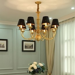 Lampadario tradizionale classico country in ottone caratteristica per mini stile metallo 8 lampadine