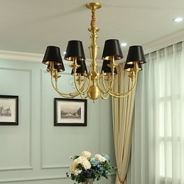 Lampadario tradizionale classico country in ottone caratteristica per mini stile metallo 8 lampadine