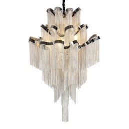 Lampadario a chiocciola in alluminio, lampada a sospensione di design, colore argento, scala a chiocciola