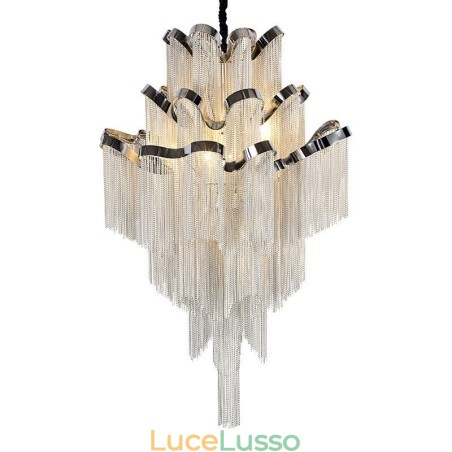 Lampadario a chiocciola in alluminio, lampada a sospensione di design, colore argento, scala a chiocciola Lampadario a chiocciola in alluminio, lampada a sospensione di design, colore argento, scala a chiocciola