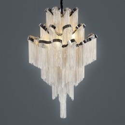 Lampadario a chiocciola in alluminio, lampada a sospensione di design, colore argento, scala a chiocciola