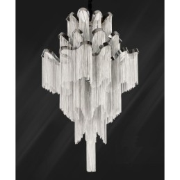 Lampadario a chiocciola in alluminio, lampada a sospensione di design, colore argento, scala a chiocciola