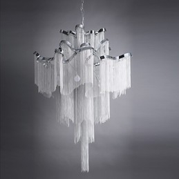 Lampadario a chiocciola in alluminio, lampada a sospensione di design, colore argento, scala a chiocciola