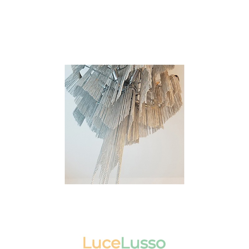 Lampadario a chiocciola in alluminio, lampada a sospensione di design, colore argento, scala a chiocciola
