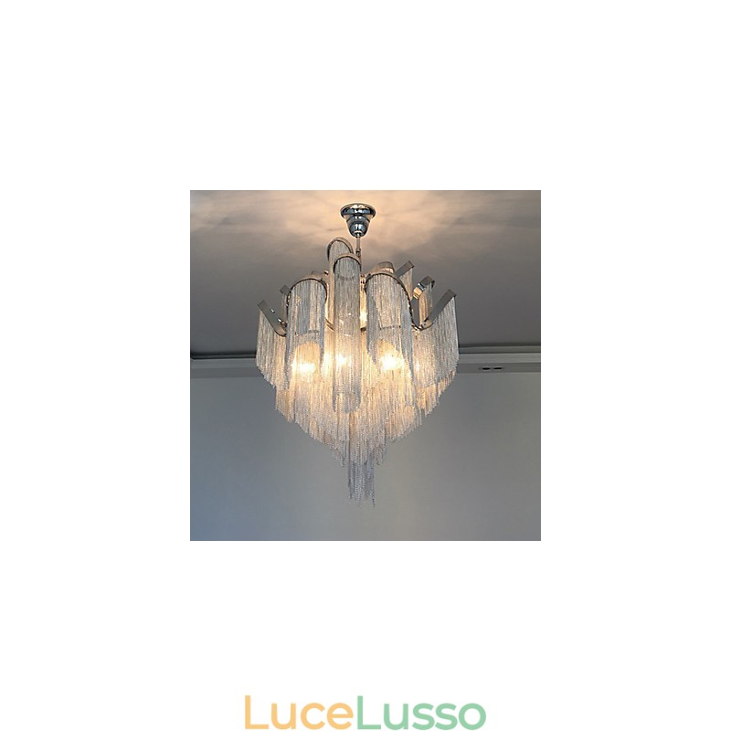 Lampadario a chiocciola in alluminio, lampada a sospensione di design, colore argento, scala a chiocciola