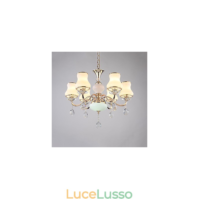 Lampadario moderno contemporaneo elettroplaccato caratteristica per cristallo metallo