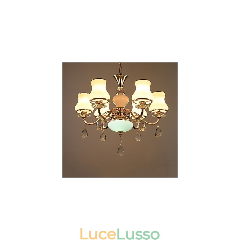 Lampadario moderno contemporaneo elettroplaccato caratteristica per cristallo metallo
