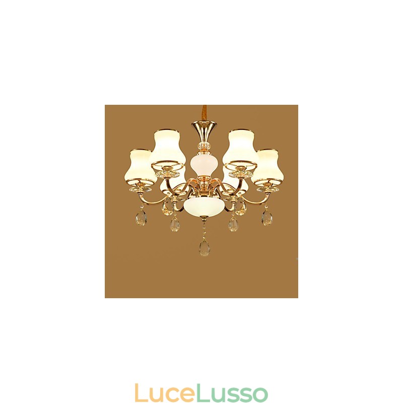Lampadario moderno contemporaneo elettroplaccato caratteristica per cristallo metallo