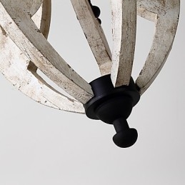 Lampadario in legno di bambù con caratteristica pittura vintage, stile mini, lampada a sospensione decorata